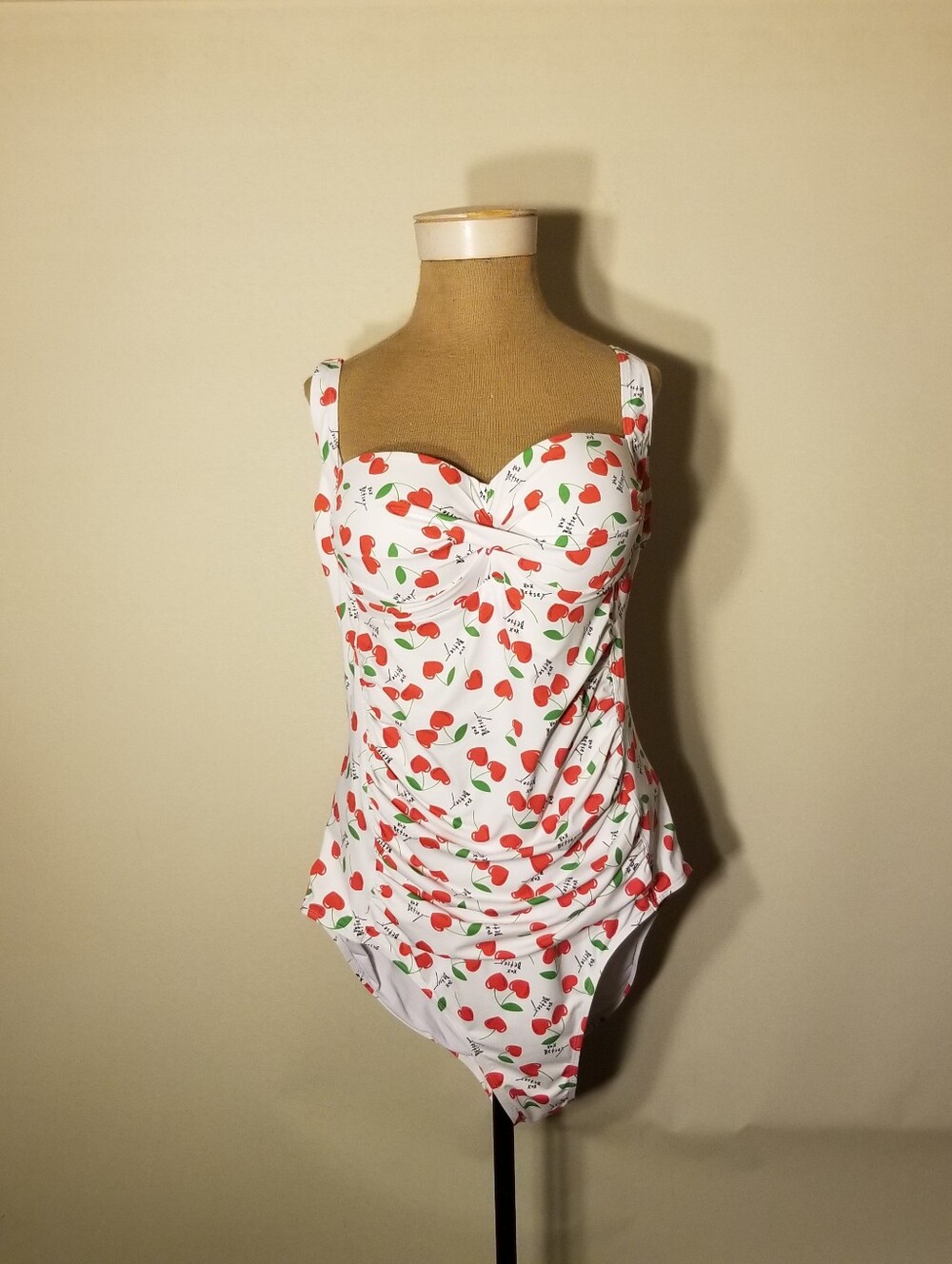 BNWT Betsy Johnson Cherry Bomb Print 1 Piece Bathing Suit Size 3X